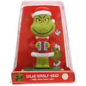 NEW Dr. Suess The Grinch Original Christmas Solar Powered Bobble Head Dancer Toy